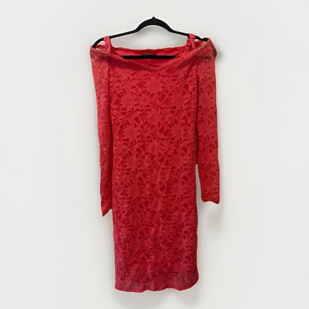 NWT Marina Size 6 Coral Lace Dress Allover‎ Lace $129